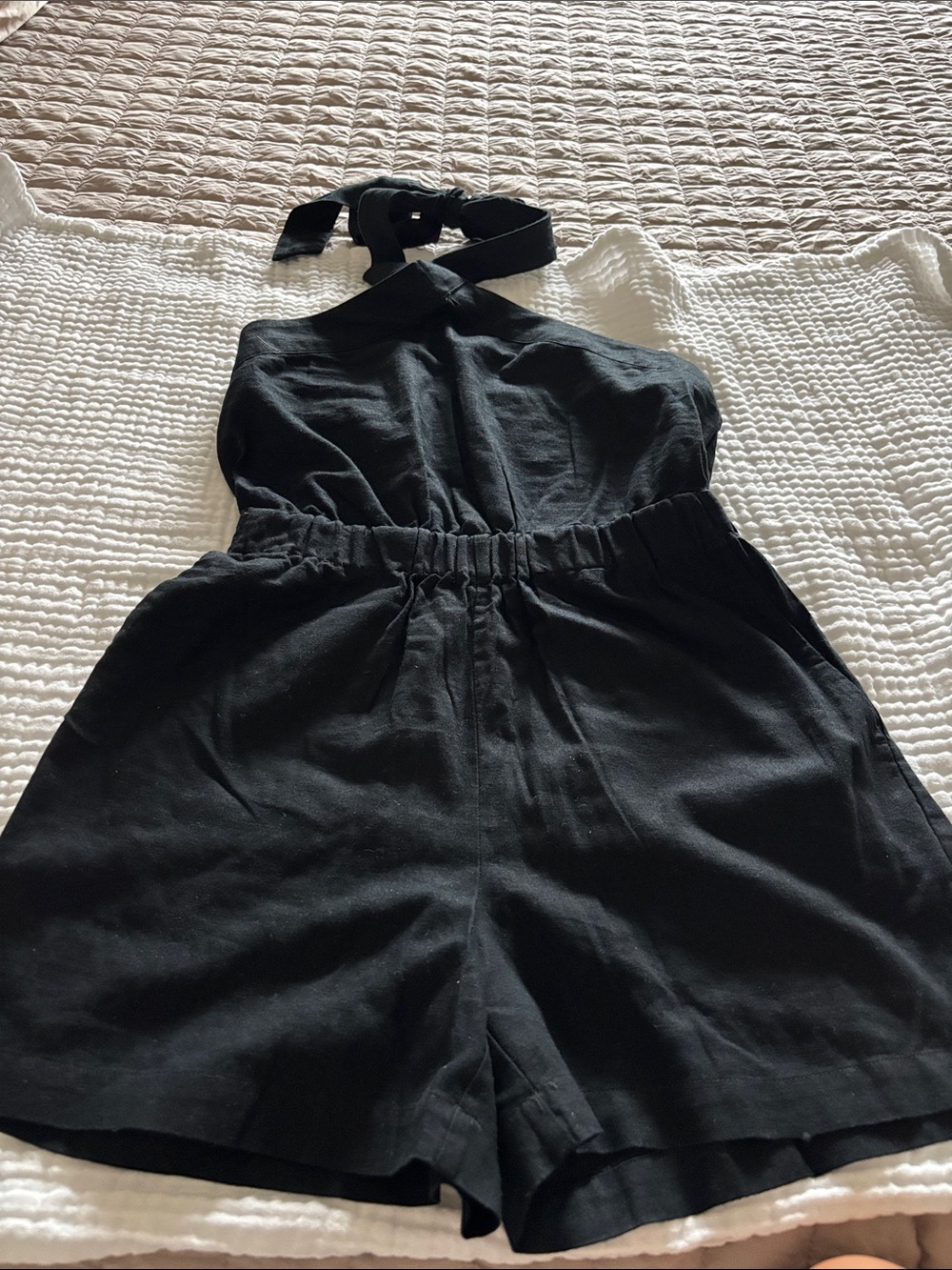 LOFT One-Shoulder Black Romper